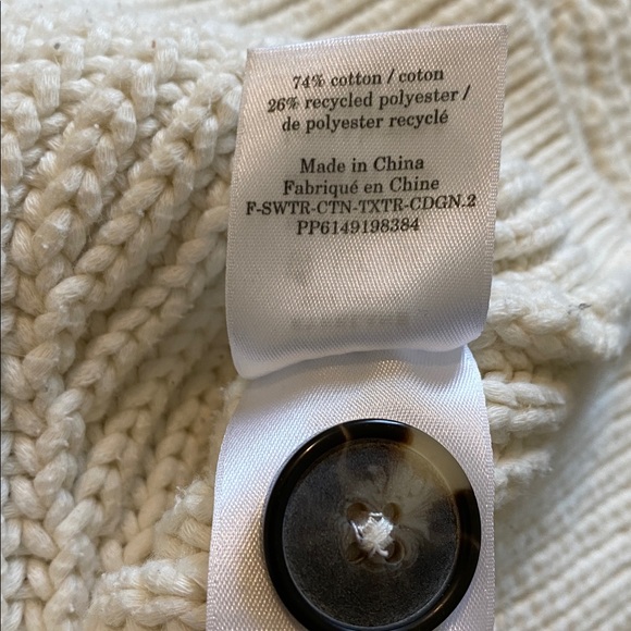 Everlane The Texture Cotton Chunky Knit Cardigan XS Old Money Academia - Picture 10 of 10